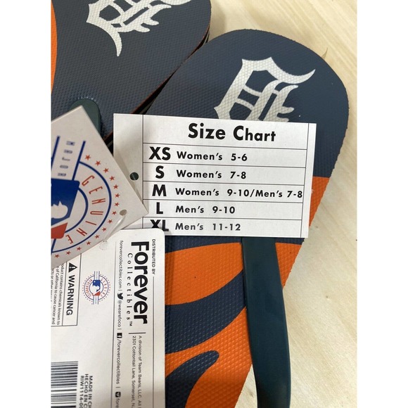 Detroit Tigers MLB Baseball Flip Flops Team Logo NWT Various Sizes‎ Unisex - Picture 4 of 8